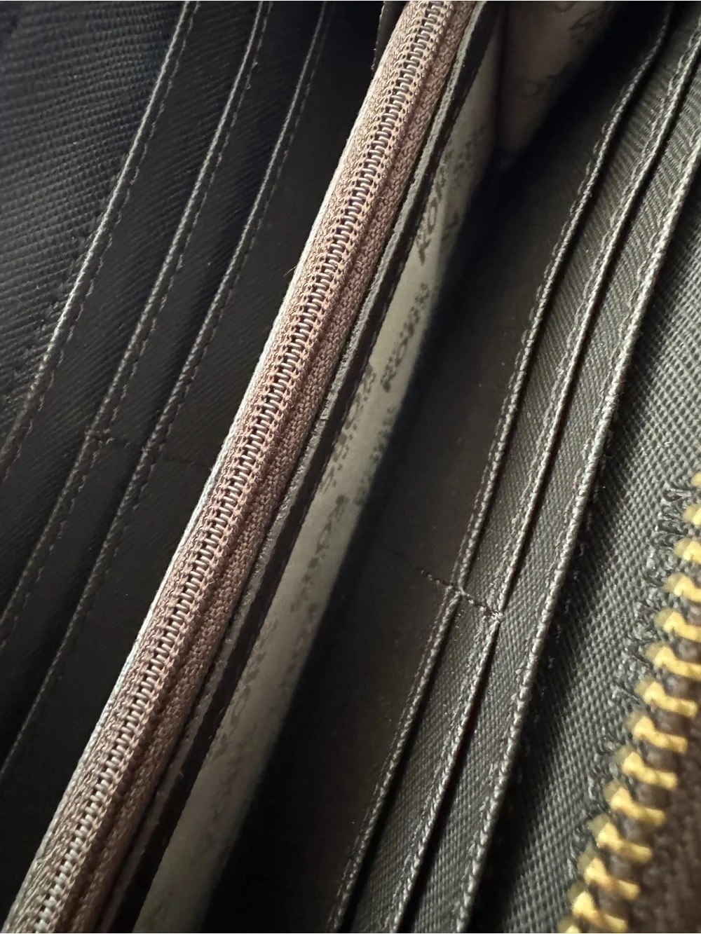 Michael Kors Brown Signature MK Logo Zip-Around Wallet